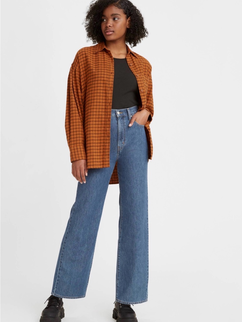 Levi's Blue High Waisted Straight Jeans